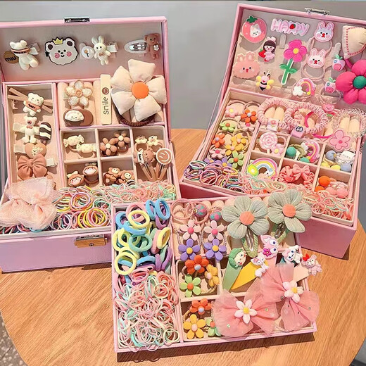 Beimuxing children's hair accessories girls birthday gifts for girls 3-6 years old hairpin jewelry box girls birthday gifts for girls 7-14 years old