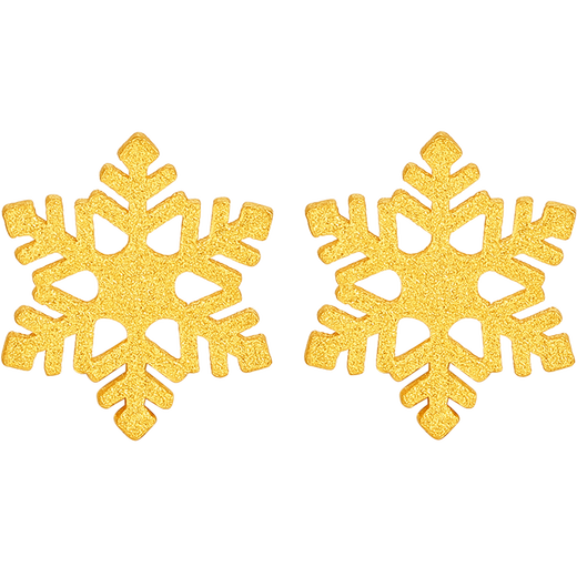 Saturday Fu 5G craft gold earrings for women romantic fairy snow pure gold earrings price A0912072 about 1.03g one pair