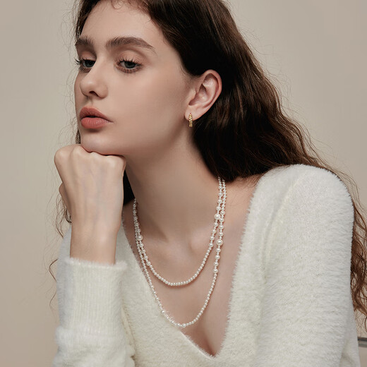 Arsis innocence era retro OT buckle long necklace French original fashion simple necklace sweater chain gift for girlfriend Retro OT buckle long necklace