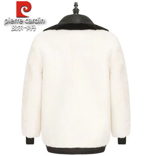 Pierre Cardin Winter Parka Men's Sheepskin Jacket with Fur Integrated Liner Jacket Warm Thickened Coat Real Wool Cotton Jacket Whole Leather Black Sheepskin Liner (Removable) 3XL Recommended Weight 150-165