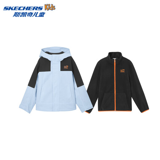 Skechers men's and women's jacket new three-in-one waterproof polar fleece casual jacket set P424K080
