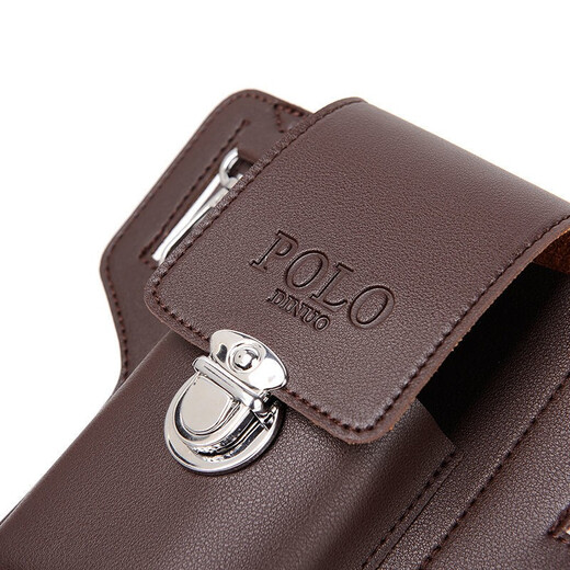 Dixing (DIXING) New Upgraded Mobile Phone Waist Bag Men's Construction Site Work Mobile Phone Leather Case Can Hold Cigarette Cases, Hang Keys and Wear Belts Upgraded Mobile Phone Bag + Cigarette Bag + Hook Brown