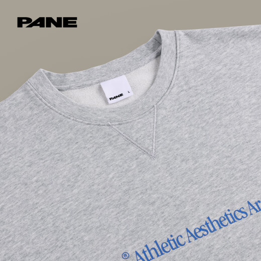 
PANEPANE 2024 autumn new round neck sweatshirt long-sleeved casual pullover letters loose light gray top for men and women light grey9767 S