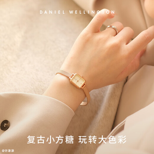 Daniel Wellington Xu Yan's same style DW women's watch retro small sugar cube steel band watch New Year's gift for girlfriend DW651