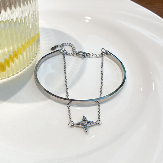 KZD Old Phoenix 999 Silver Bracelet Girls Star Bracelet Bracelet Light Luxury Niche Exquisite Bracelet Feeling Bracelet Star Can Double Layer Bracelet-s925 Silver