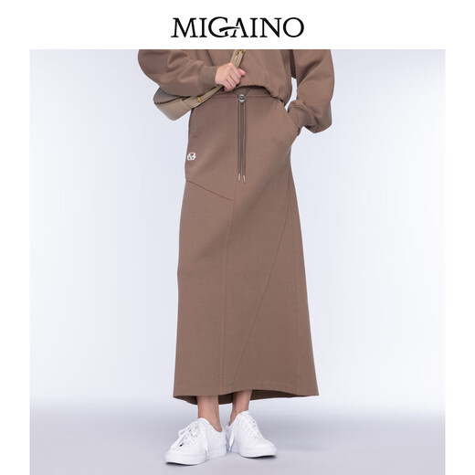 MIGAINO Women's 2025 Autumn New Urban Light Outdoor Sweatshirt Half Skirt Casual Sports Suit MO32MC001 Coconut Shell Color 160/84A/M