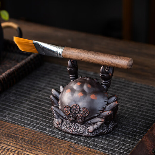 High-end purple pottery tea pet boutique Pixiu golden toad can raise fortune toad tea play tea table decoration purple sand tea pet ornaments Purple pottery lucky Pixiu pair