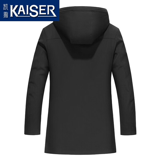 KAISER mink parka men's hooded mink fur lining mink coat men's political and business style office style nikk business wear black XL (175) (suitable for 120-135 Jin Jin equals 0.5 kg)