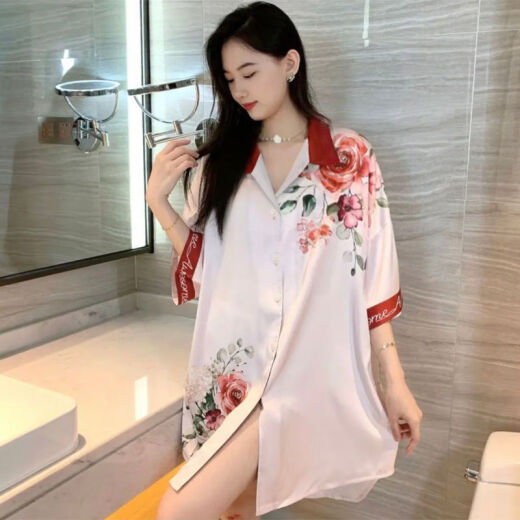 莫代尔睡裙女夏季天睡衣丝椆性感2024年新款冰丝纯欲风凉感大码家居服 719橘色猫咪 XL 【120-140斤】