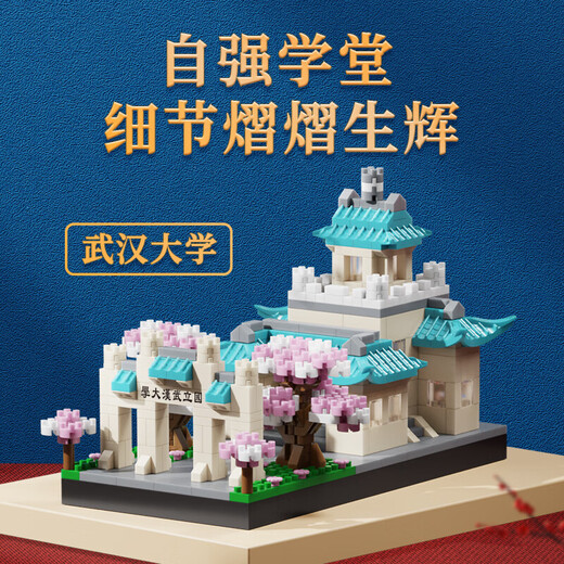 Les anciens blocs de construction des enfants européens ont assemblé des jouets, quatre universités célèbres en Chine, Université de Tsinghua, illustrations de puzzle, cadeaux d'anniversaire garçons et filles