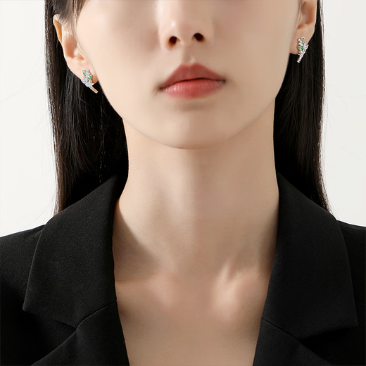 Muye natural colored gems 925 silver tsavorite gemstone earrings willow earrings original design jewelry earrings willow earrings