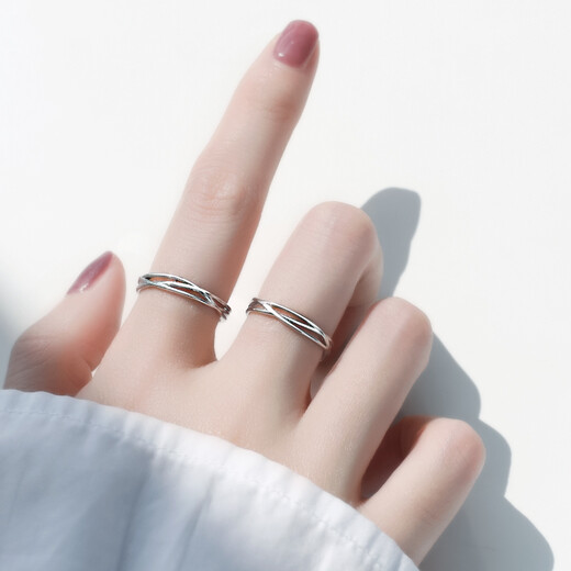 Lotus 925 silver ring women's tail ring little finger fashion personality simple trendy little finger single index finger small size - recommended tail ring wearing - open