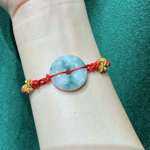 Lolia Welfare Model Jade Peace Buckle Red Rope Bracelet for Girlfriend, Best Friend, Couple Model, Jade Diversity Hair Red