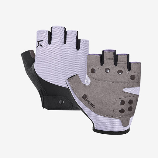Keep Fitness Gloves Men's and Women's Sports Gloves Cycling Horizontal Bar Pull-Up Training Iron Roller Anti-Slip Palm Guard Purple Gray S