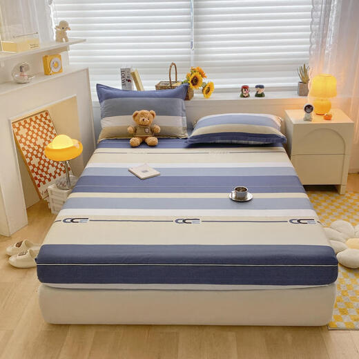 Avon Ting cotton fitted sheet single piece cotton sheet non-slip bed cover 1.8m mattress dust cover Simmons protective cover Ai Lian 150x200cm pure cotton single fitted sheet