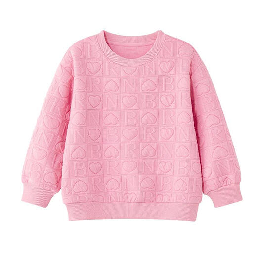 Fragen Sie Junior Girls Sweatshirt 2025 Herbst Middle und Big Children Mode Liebesbrief Print Sweatshirt Pink 170