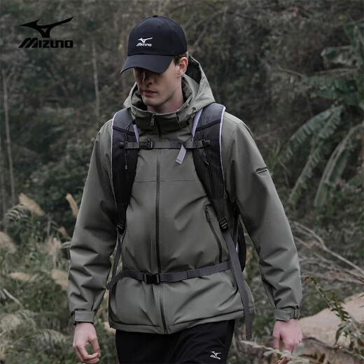 美津浓户外棉服男防风防水防污男士外套保暖防风棉衣