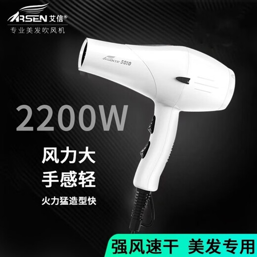 Aixin Aixin Haartrockner Special für Friseursalon, Hochleistungsk8 Negative Ionen Haarpflege Stille Luftgebläse für Friseurstore Special für Friseur Aixin 5010 Black (2200 Watt)