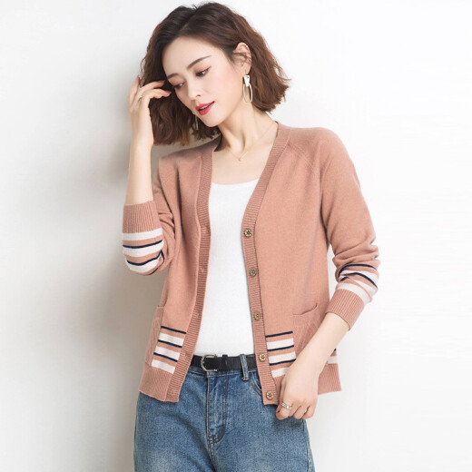 Su Xun knitted sweater women's cardigan spring loose outer top new style foreign style small long-sleeved sweater jacket women spring and autumn light rose red 8992XXXL