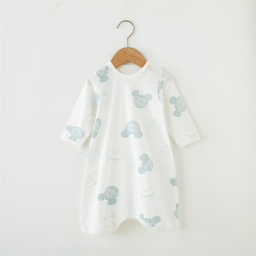 Baby Nachthemd Sommer Dünner Baby Pyjamas langärmelige reine Baumwollklimaanzug Einteilige Anti-Kick-Quilt-Quilt Nachthemd Kinder Nachthemd Tierpark 80