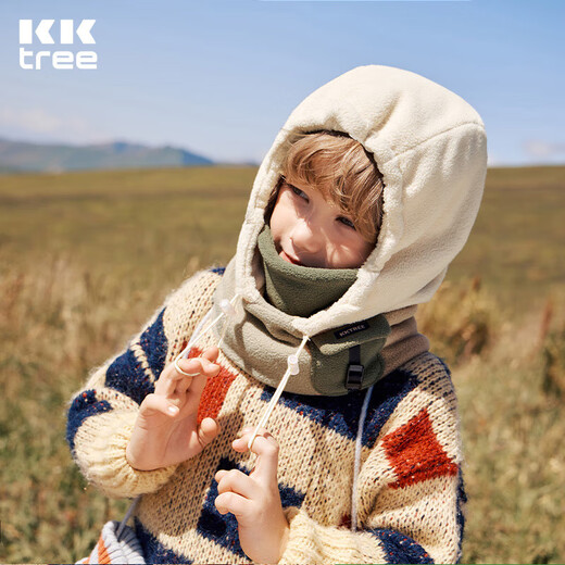Kocotreekk tree children's hat autumn and winter warm and windproof girls and boys thickened simple pullover and scarf one-piece hat