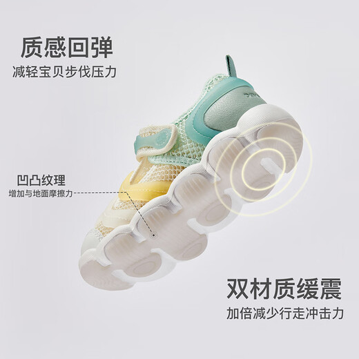 DAVE&BELLA Boys' Sports Shoes Casual Mesh Children's Sandals Baotou Girls Toddler Shoes Baby Shoes Summer Children's Shoes D Style Yellow DB2235089 Size 23