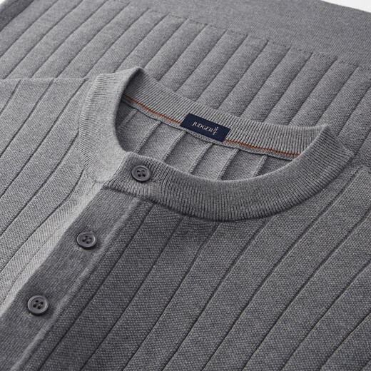 Judger contains worsted wool Judger Men's Wool Sweater 2025 Autumn and Winter New Henley Neck Stretch Pullover Sweater
