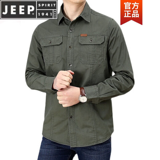 Jeep Spirit Primavera y otoño Camisa de algodón largo de algodón largo
