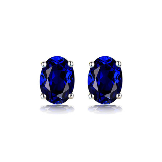 Sapphire earrings, 925 silver plated with 18K gold, inlaid with carat colored gemstones, tanzanite jewelry earrings for women, a pair of blue earrings