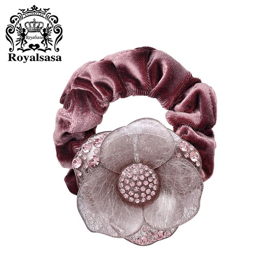 Royal sasa royal salsa artificial crystal velvet hair rope head flower camellia hair tie Korean hair accessories plate hair bundle head accessories