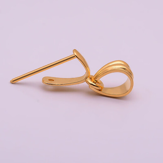 Yuyao 18k gold melon seed buckle thickened version with oblique hole pendant buckle Jade Buddha Guanyin platinum gold jade buckle accessories thickened version - D type - oblique hole - 18k gold