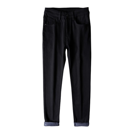 Romon Ice Oxygen Bar does not fade black jeans men's slim-fitting trend 2025 summer elastic small feet casual trousers 1048 black gray small feet size 30