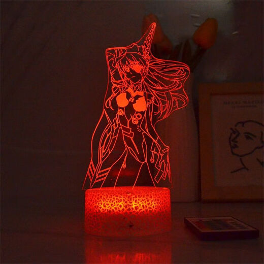 Anime LED Nachtlicht Neon Genesis Evangelion Asuka Lingbo Rei periphere bunte Beleuchtung Atmosphäre Lampe 677 Ling Borei monochromes warmweißes Licht ohne Schalter USB-Buchse