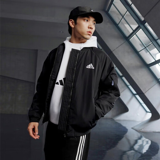 Adidas Baumwolljacke Herren Winter Neue Sportbekleidung Winter Komfortable warme, lässige Baseballjacke Bomber Jacke JN4855 m