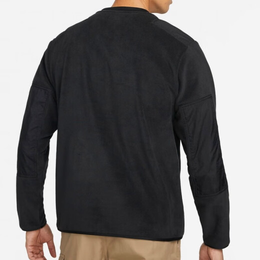 耐克（NIKE） 卫衣外套男士2024春秋季运动服保暖摇粒绒圆领套头衫 DD4855-010黑色 2XL
