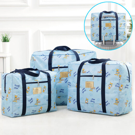 Love Orange Travel Clothing Storage Bag Trolley Luggage Bag Waterproof Quilt Bag Organizer Clothes Storage Bag Dark Blue Stripes Large Size 58*49*28cm