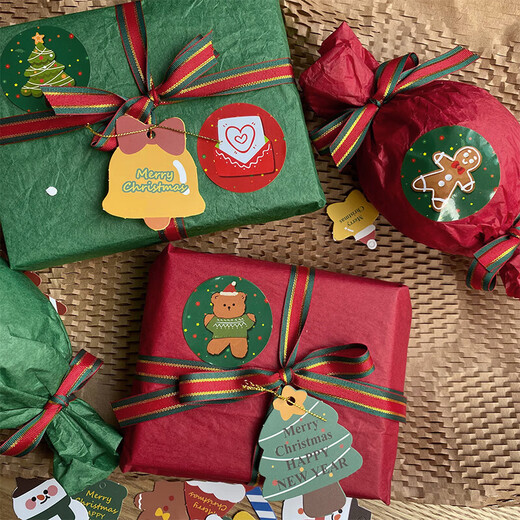 DOROCH Christmas wrapping paper 10 sheets with ribbon card Sydney paper Christmas gift Christmas Eve fruit material apple box