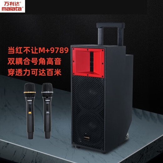 Wanlida Audio is popular and does not allow M+9789 live broadcast karaoke sound card outdoor square dance performance musical instrument singing stage high power trolley Bluetooth speaker subwoofer karaoke one new M+9789 [upgraded version] CQA3318/double 8-inch bass