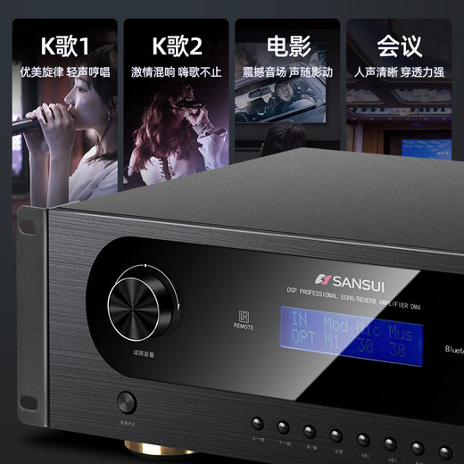 山水（SANSUI）PK09专业ktv音响K歌 会议 大功率家用家庭电视卡拉OK套装 家庭环绕影院电视重低音炮K歌音响 山水PK09+功放+美声话筒+2T点歌机