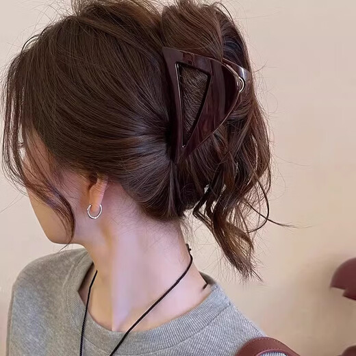Idel Maillard Grappling Clip Shark Clip Women's New High-end Back of the Head Hair Clip Hair Accessories Head Accessories Birthday Gift F3033 Chocolate Brown Exquisite High-end Brand Clamp