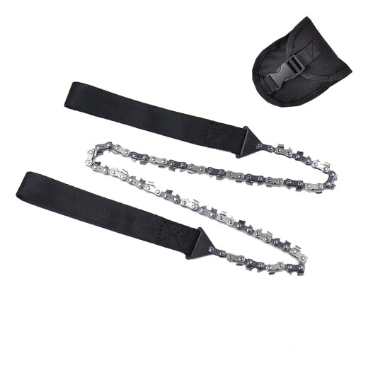 Chuanjunxing outdoor portable pocket hand zipper chain saw camping survival chain saw garden logging wire saw tool 11 teeth black