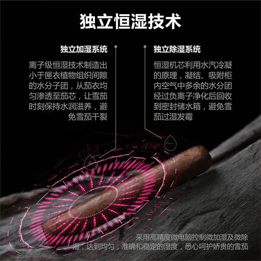 Odino cigar cabinet constant temperature and humidity home office remote WIFI control moisturizing temperature control red wine refrigerator BXW-508 gold thick section