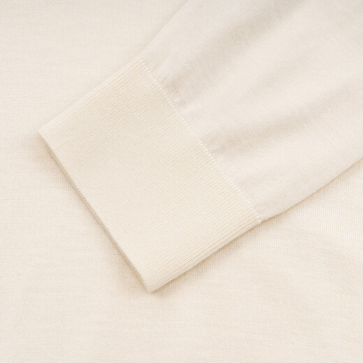 Blue Leopard (LAMPO) 24AW New Product Autumn and Winter Oriental Simple Luxury Style Bottoming Shirt Gold Silk Cashmere Round Neck Sweater Men's Sweater White XL (50)