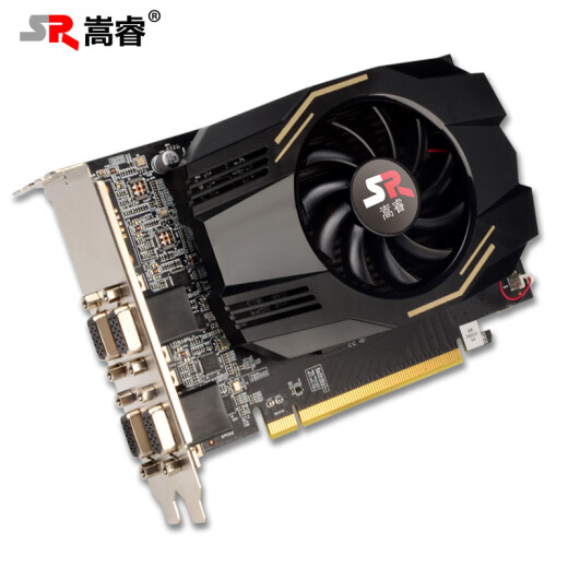 嵩睿4屏炒股显卡GTX1660S/1050Ti/750ti/730多屏显卡4接口HDMI高清4k投影一拖四路拼接显卡VGA分屏显卡 4屏HD7600 2G 4VGA 炒股办公投影