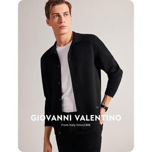 Giovanni Valentino Wolle Freizeitpullover Strickjacke für Herren Frühlingsjacke Antibakteriell langärmelige Pullover Herren-Strickjacke