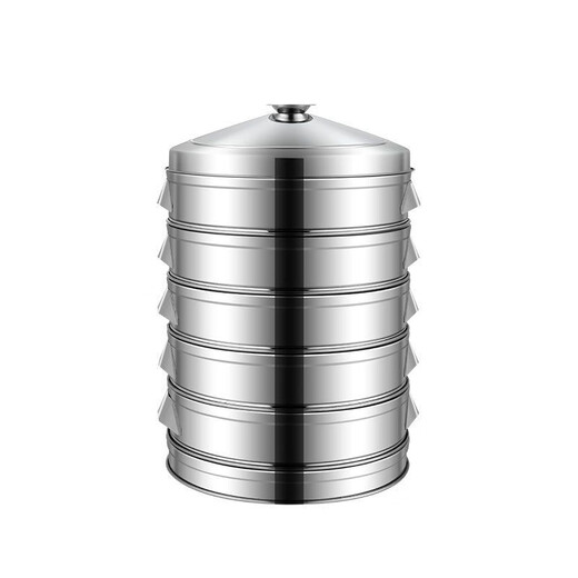 Yanxing stainless steel pot steamer steamer household large capacity steamed buns double three multi-layer large steamer extra large commercial thickened hole shape (1 layer steamer + cover + ring) 40cm