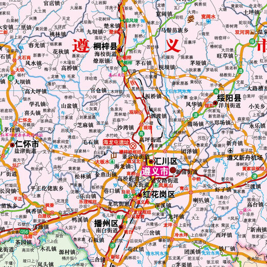 贵州地图 2025年贵州省政区景点交通地形图 1068*749毫米