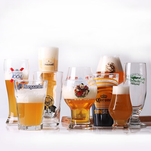 Multiple styles of lead-free glass beer mugs with logo, craft beer mugs, American IPA pint mugs, star rocket mugs, explosion mugs, various beer mugs, Fujia white beer mugs 330ML 2 pcs
