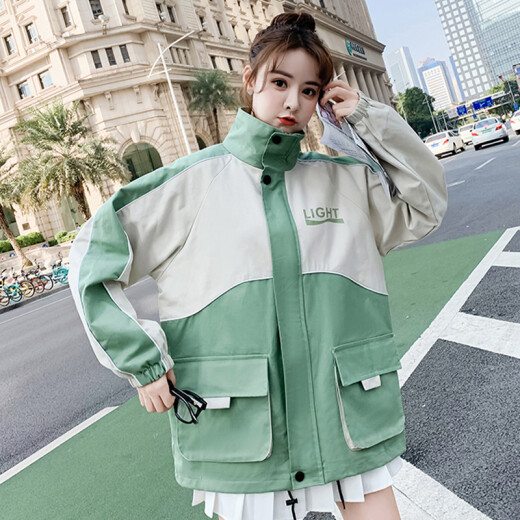 JOYOFJOY spring and summer women's jacket women's Hong Kong style Korean style loose student versatile casual workwear jacket women's trendy JWWT202680 green M