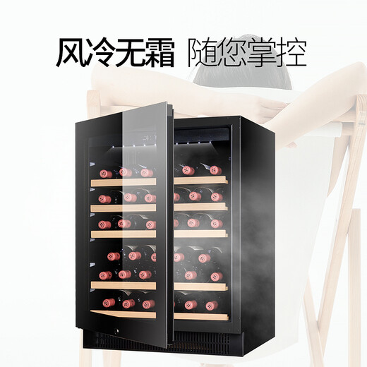 Faseeny bar island island table embedded red wine cabinet constant temperature wine cabinet built-in wine beverage cabinet beer tea preservation storage cabinet no handle design silent light luxury wine cabinet glass door single temperature 55 bottles